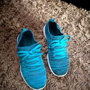 Aqua Blue Knit Sneakers Size 8